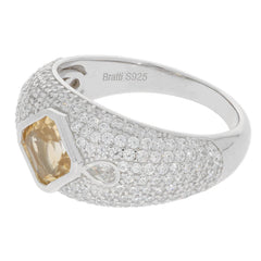 Sterling Silver Semi Mount Ring Setting Emerald OCT 6X6mm White Topaz - Syzjewelry