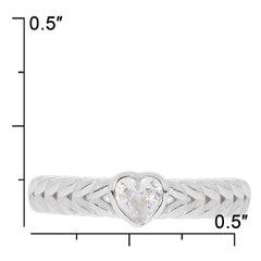 Sterling Silver Semi Mount Ring Setting Heart HT 4X4mm - Syzjewelry