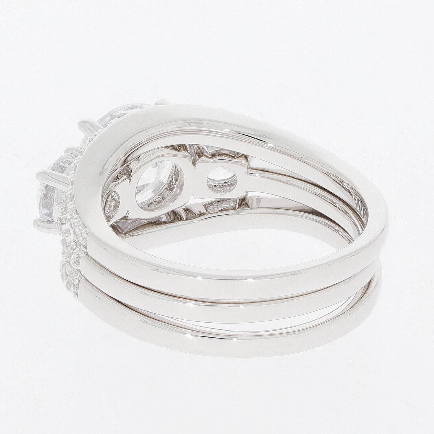 3 piece Set Sterling Silver Semi Mount Ring Setting Round RD 8x8mm Wh - Syzjewelry