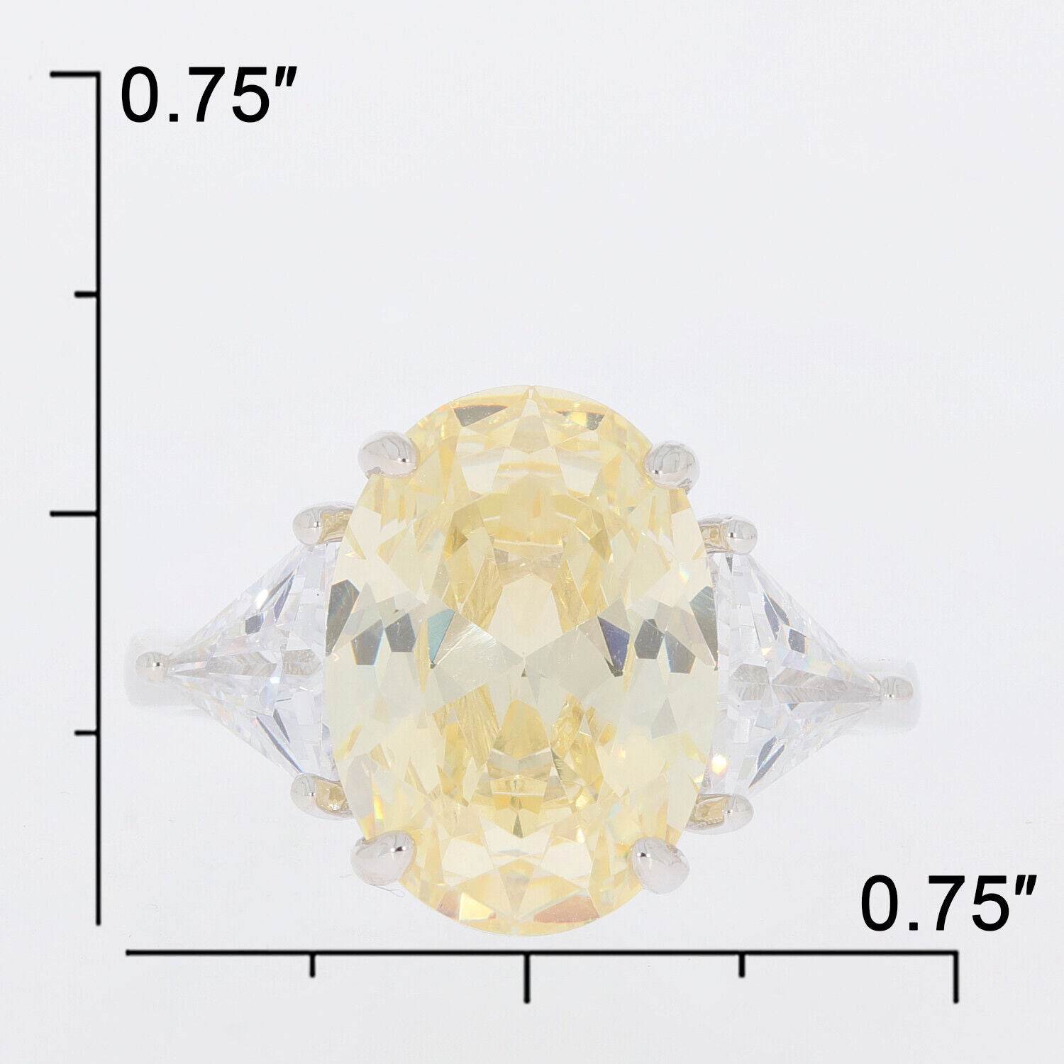 Sterling Silver Semi Mount Ring Setting Oval OV 14x10mm TRL 6x6mm 3 St Solid - Syzjewelry