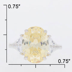 Sterling Silver Semi Mount Ring Setting Oval OV 14x10mm TRL 6x6mm 3 St Solid - Syzjewelry