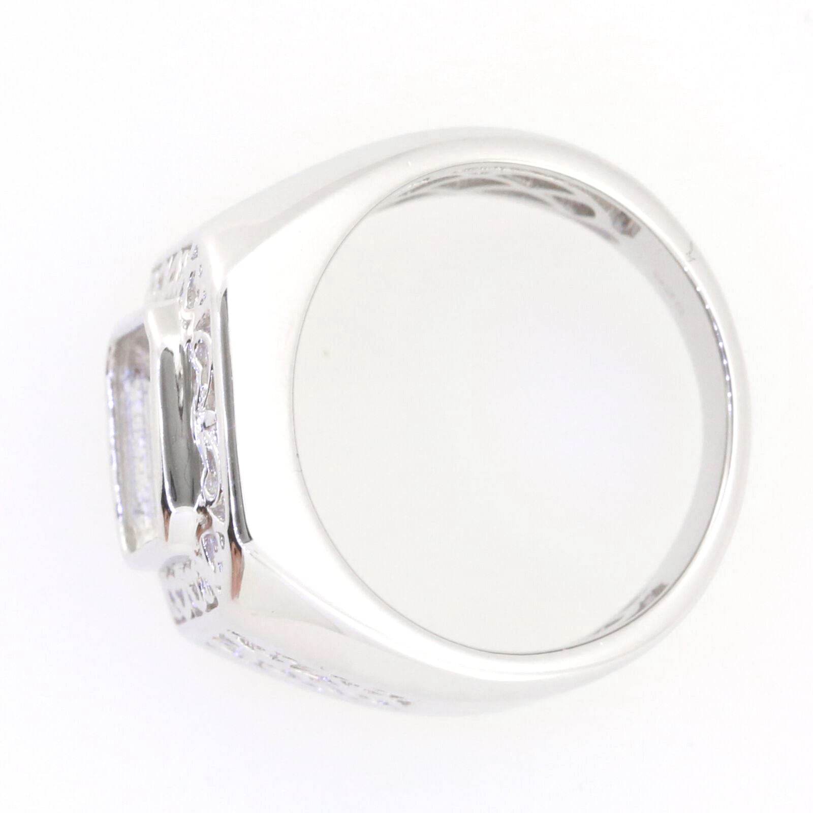 Sterling Silver Semi Mount Ring Setting Emerald OCT 10x8mm Men's Ring Bezel Fleur de lis Ring - Syzjewelry