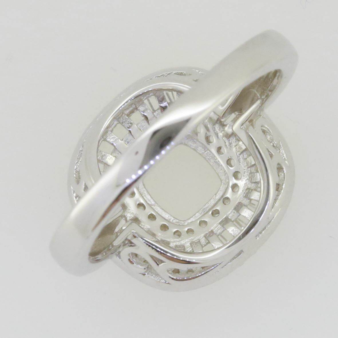 14K White Gold Semi Mount Ring Setting Cushion CU 6x6mm - Syzjewelry