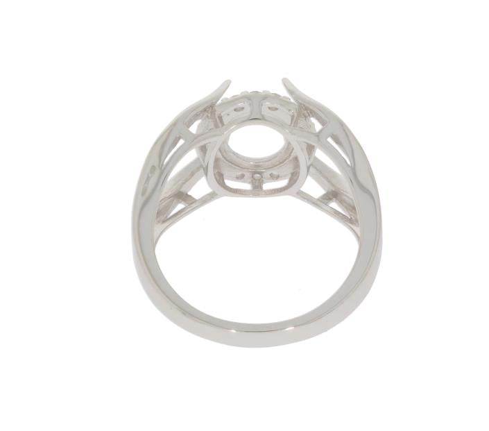 Sterling Silver Semi Mount Ring Setting Oval OV 9x7mm PJC2776R - Syzjewelry