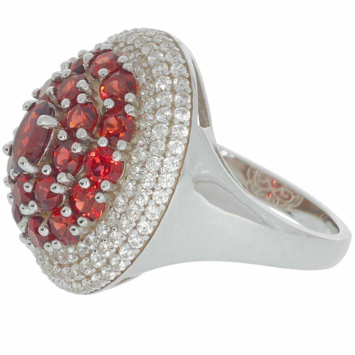 Sterling Silver Semi Mount Ring Setting OV 6x4mm RD 2.75x2.75Cluster Ring146 - Syzjewelry