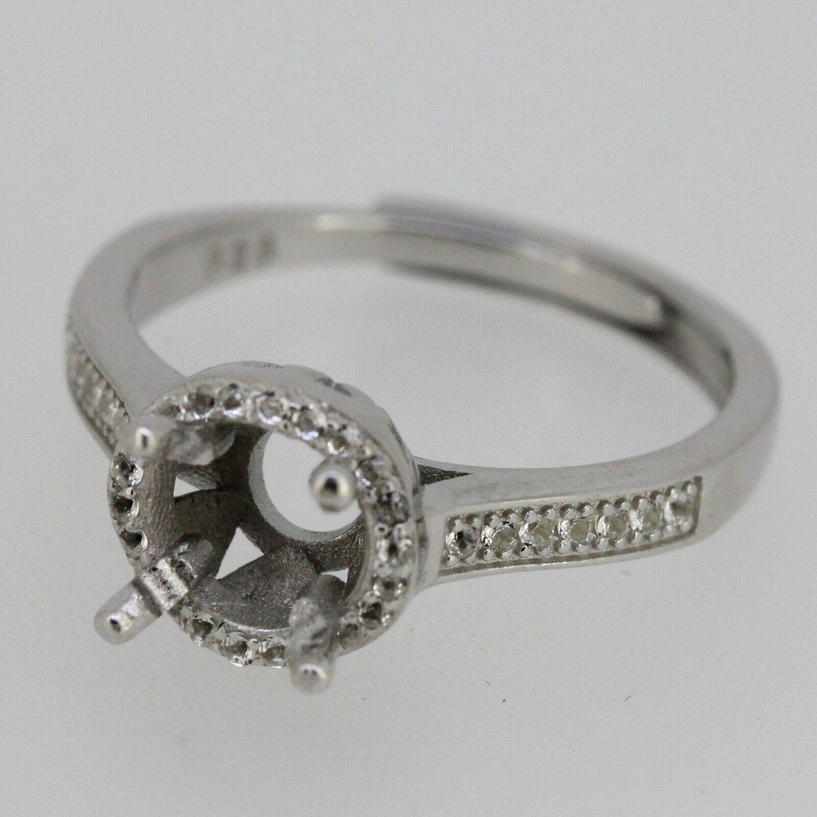 Sterling Silver Semi Mount Ring Setting Round RD 7x7mm No Rhodium Plate - Syzjewelry