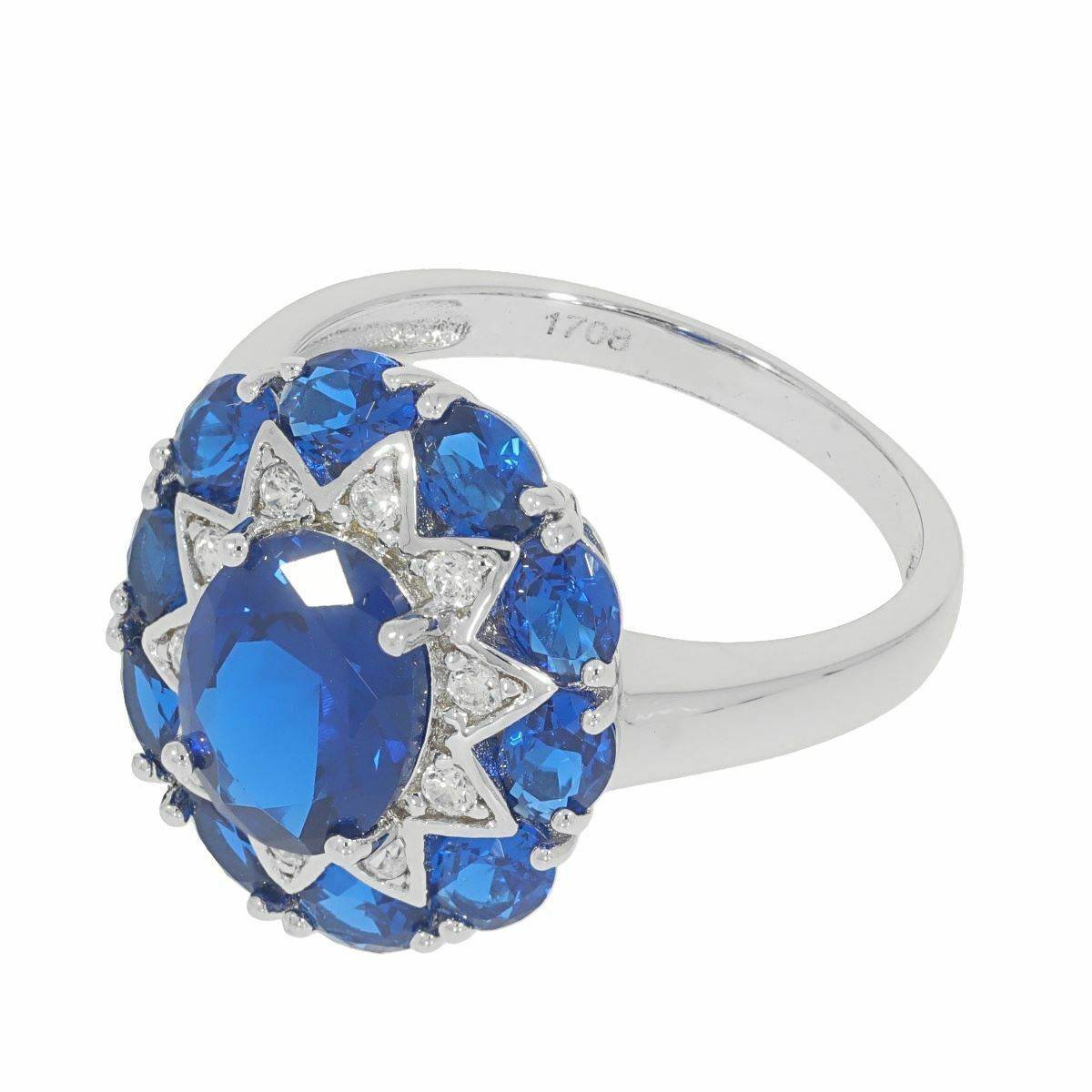 Sterling Silver Semi Mount Ring Setting OV 9x7mm OV 4x3mm Cluster Ring N0361 - Syzjewelry