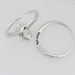 2 PC Set 14K White Gold Semi Mount Ring Setting Marquise MQ 12X6mm - Syzjewelry