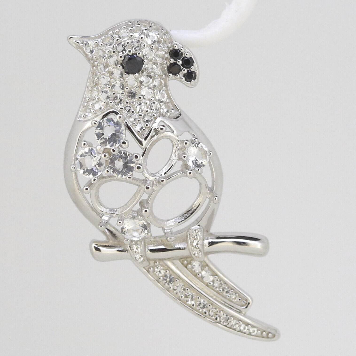Sterling Silver Semi Mount Pendant Setting OV 8x6mm 6x4 PE 7x5mm Bird Theme - Syzjewelry