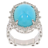 Sterling Silver Semi Mount Ring Setting Oval OV 18X13mm Cab White Topaz - Syzjewelry