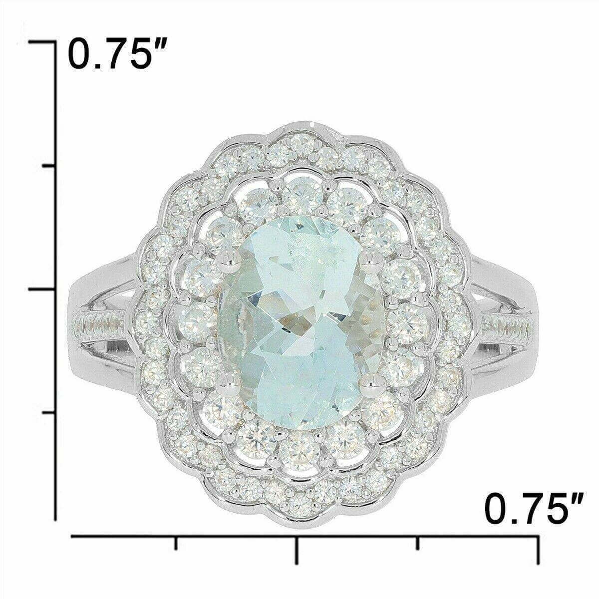 Sterling Silver Semi Mount Ring Setting Oval OV 9x7mm White Topaz PJC2644R - Syzjewelry