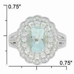 Sterling Silver Semi Mount Ring Setting Oval OV 9x7mm White Topaz PJC2644R - Syzjewelry