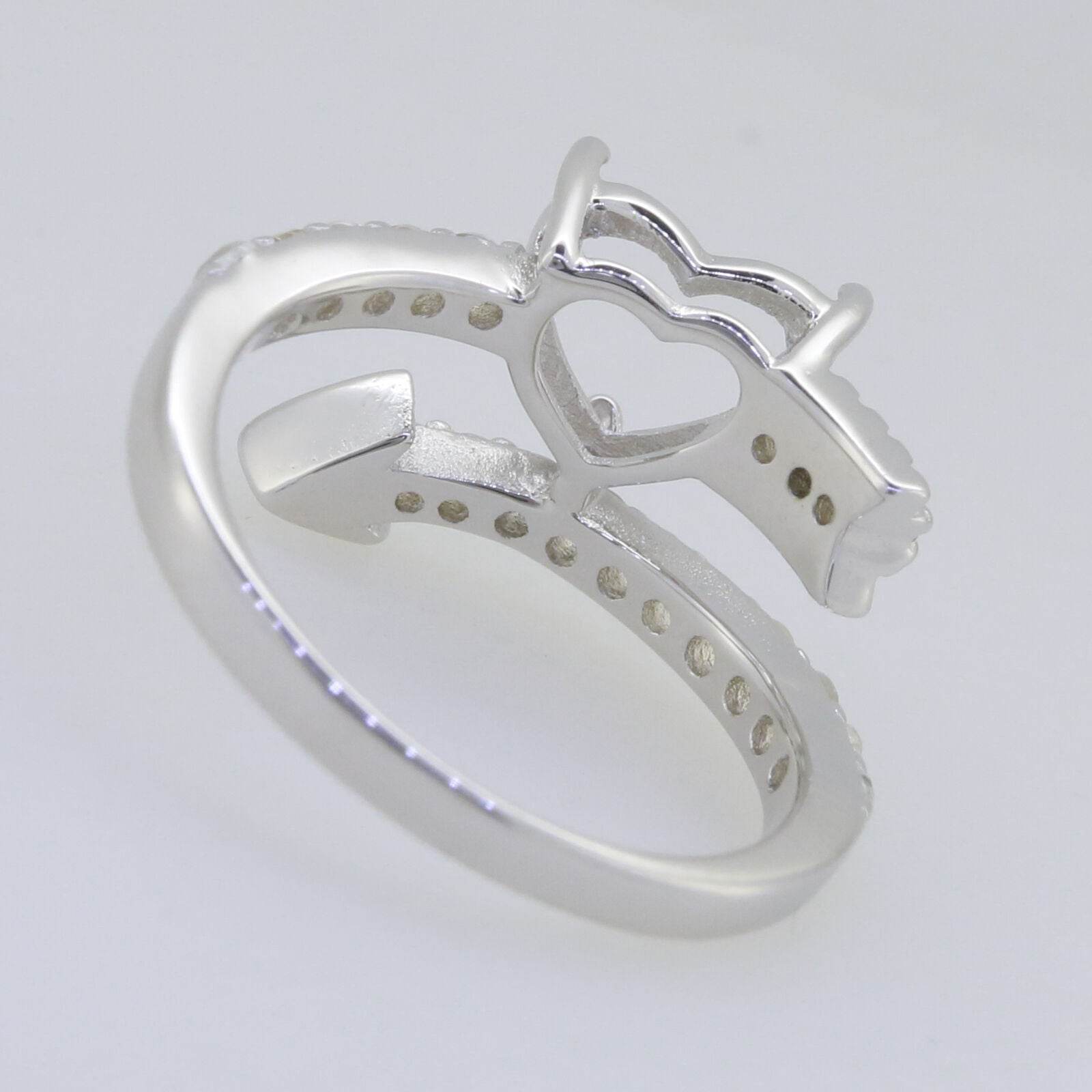 Sterling Silver Semi Mount Ring Setting Heart HT 8x8mm Heart and Arrow - Syzjewelry