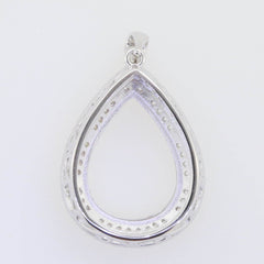 Sterling Silver Semi Mount Pendant Setting Pear PE 20X15mm White Topaz - Syzjewelry