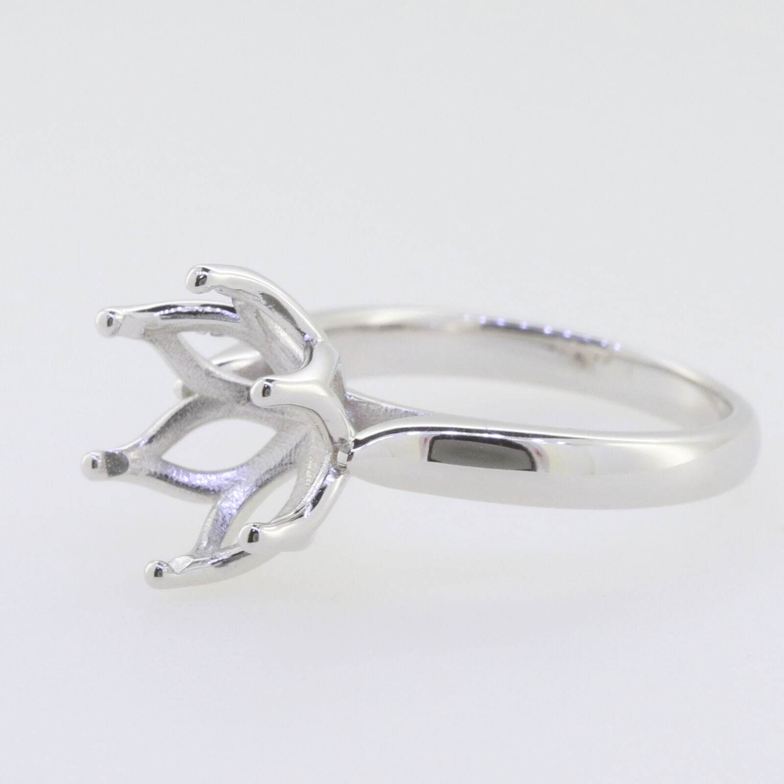 Sterling Silver Semi Mount Ring Setting Round RD 11x11mm Solitaire Whi - Syzjewelry