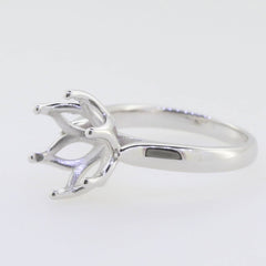 Sterling Silver Semi Mount Ring Setting Round RD 11x11mm Solitaire Whi - Syzjewelry