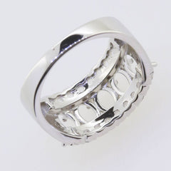Sterling Silver Semi Mount Ring Setting Oval OV 6x4mm 3 Row Band Desig - Syzjewelry
