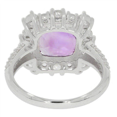 Sterling Silver Semi Mount Pendant Setting CU 10x10mm W/ Halo White To - Syzjewelry