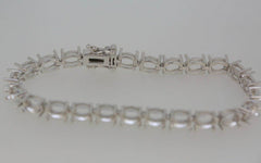 Sterling Silver Semi Mount Tennis Bracelet Setting OV 6x4mm - Syzjewelry