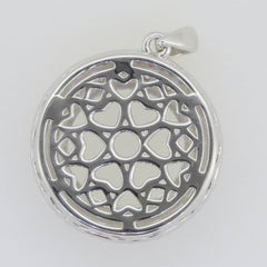 Sterling Silver Semi Mount Pendants Setting RD 15x15mm Double Halo Topaz - Syzjewelry