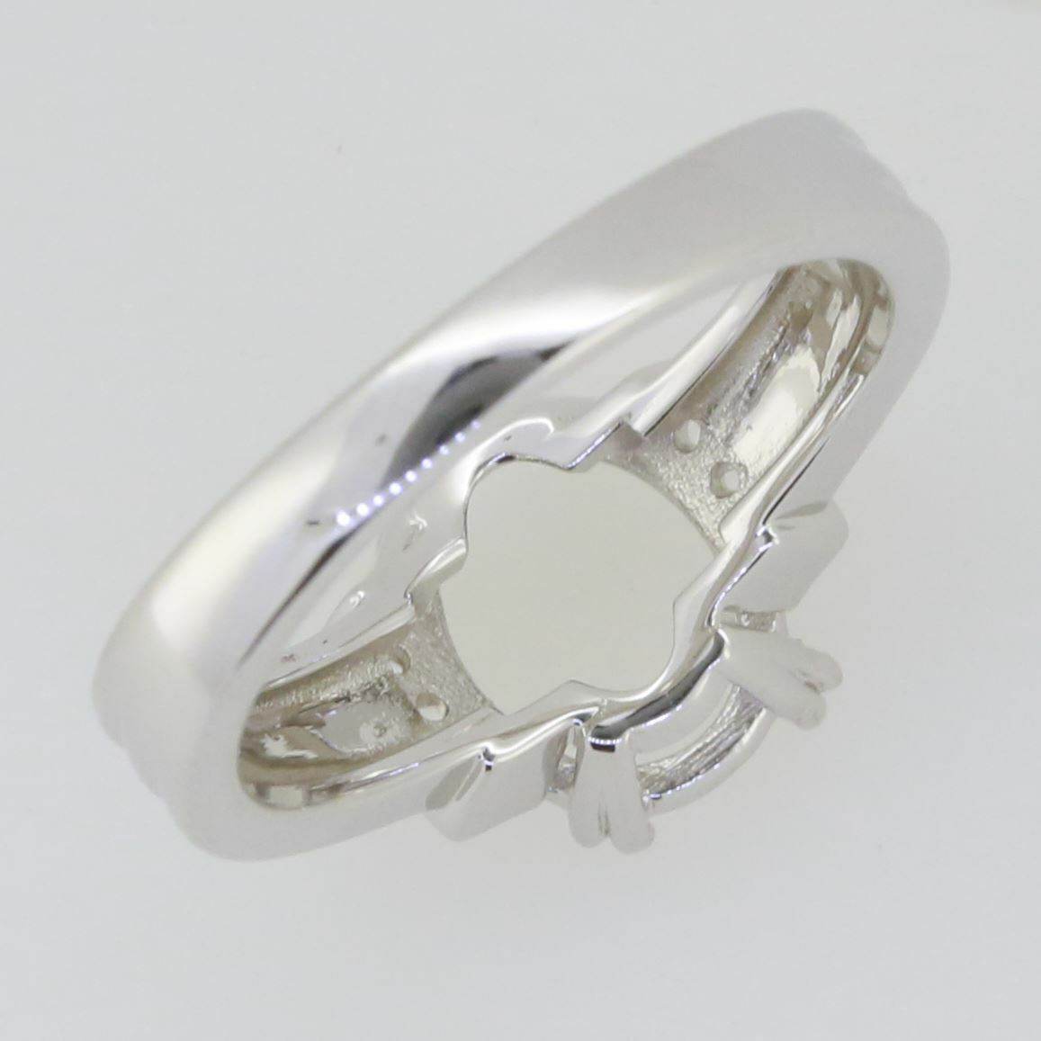 Sterling Silver Semi Mount Ring Setting Oval OV 10X8mm White Topaz DK21293R - Syzjewelry