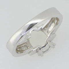 Sterling Silver Semi Mount Ring Setting Oval OV 10X8mm White Topaz DK21293R - Syzjewelry