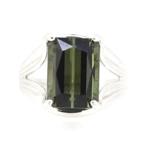 Sterling Silver Semi Mount Ring Setting Emerald OCT 16x12mm Scissor Cut Tourmali - Syzjewelry