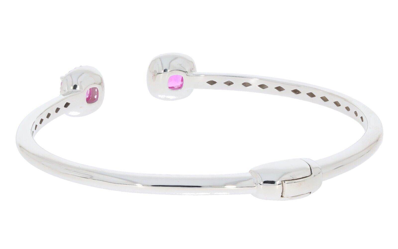 Sterling Silver Semi Mount Bangle Bracelet Setting Cushion CU 7X7mm - Syzjewelry