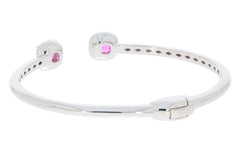 Sterling Silver Semi Mount Bangle Bracelet Setting Cushion CU 7X7mm - Syzjewelry