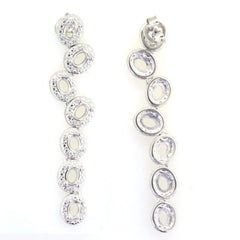 Sterling Silver Semi Mount Earrings Setting Oval OV 4X3mm - Syzjewelry