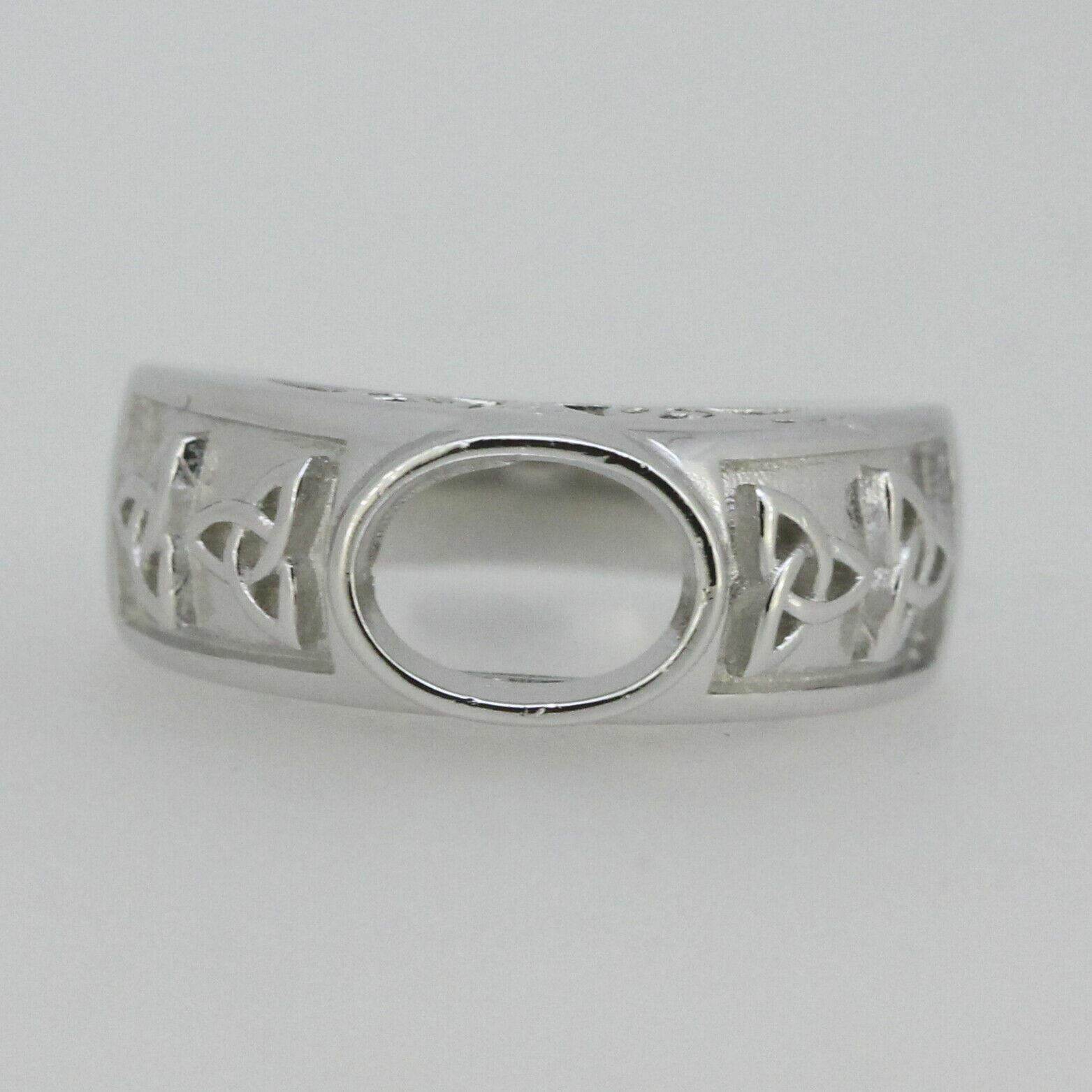 Sterling Silver Semi Mount Ring Setting Oval OV 8x6mm Celtic Knot - Syzjewelry