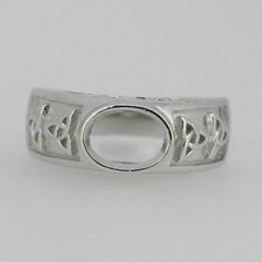 Sterling Silver Semi Mount Ring Setting Oval OV 8x6mm Celtic Knot - Syzjewelry
