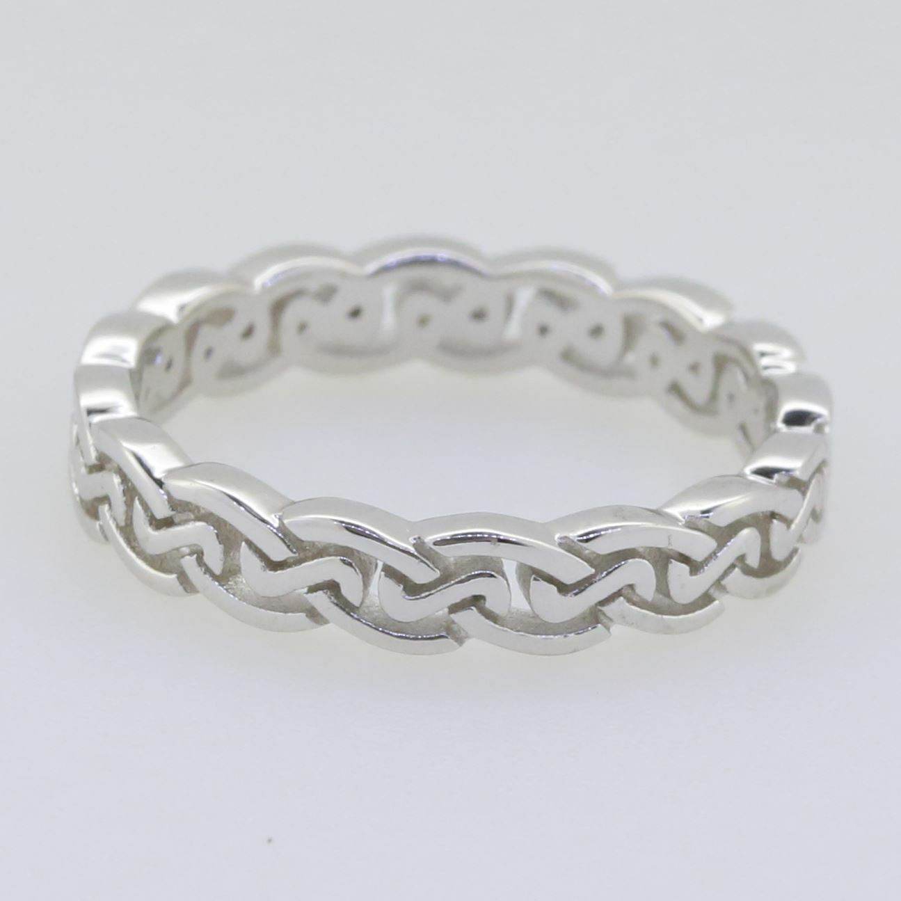 Sterling Silver 4 mm Band Celtic Knot Band Ring - Syzjewelry