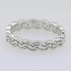 Sterling Silver 4 mm Band Celtic Knot Band Ring - Syzjewelry