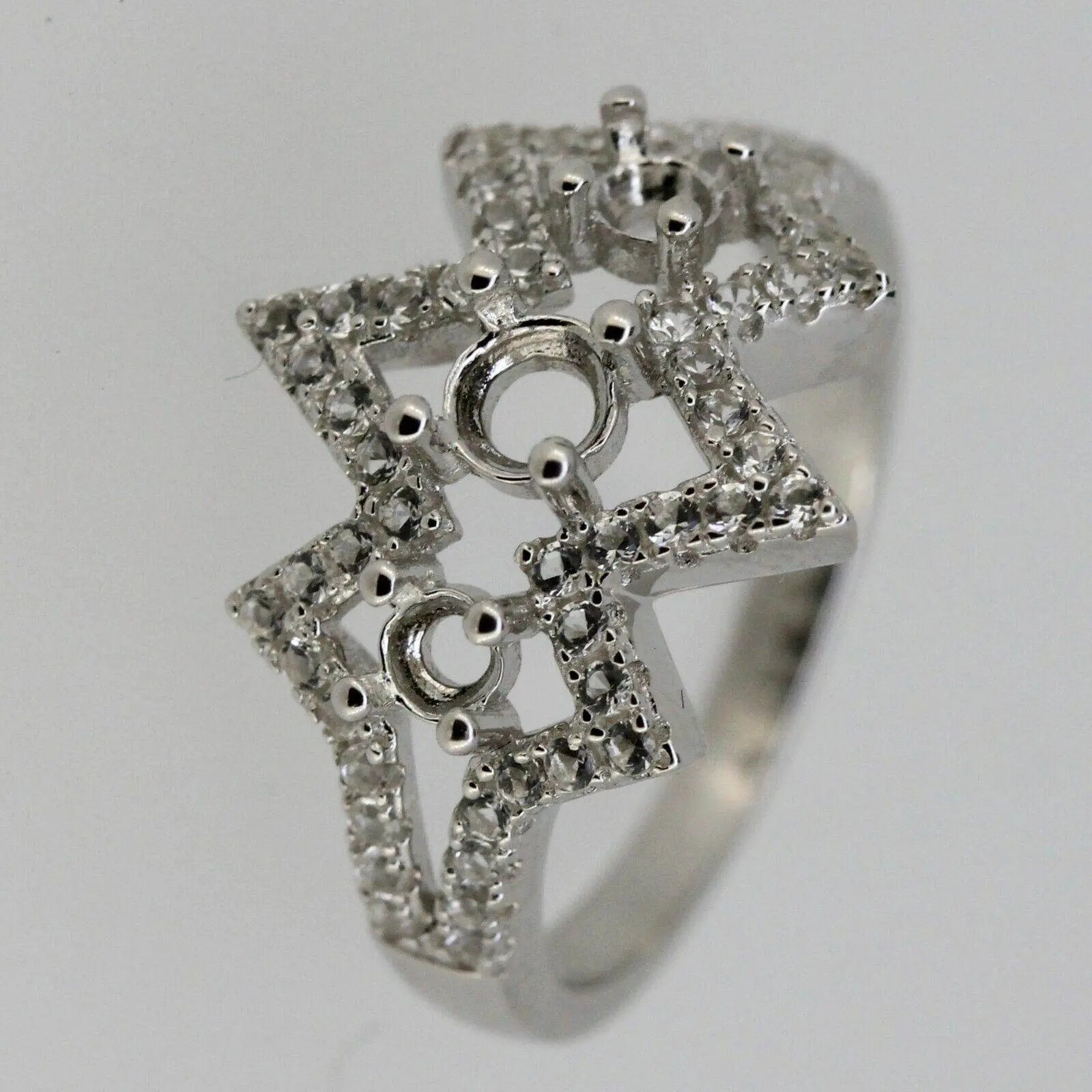 Sterling Silver Semi Mount Ring Setting Round RD 4x4mm - Syzjewelry