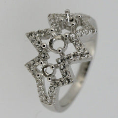 Sterling Silver Semi Mount Ring Setting Round RD 4x4mm - Syzjewelry