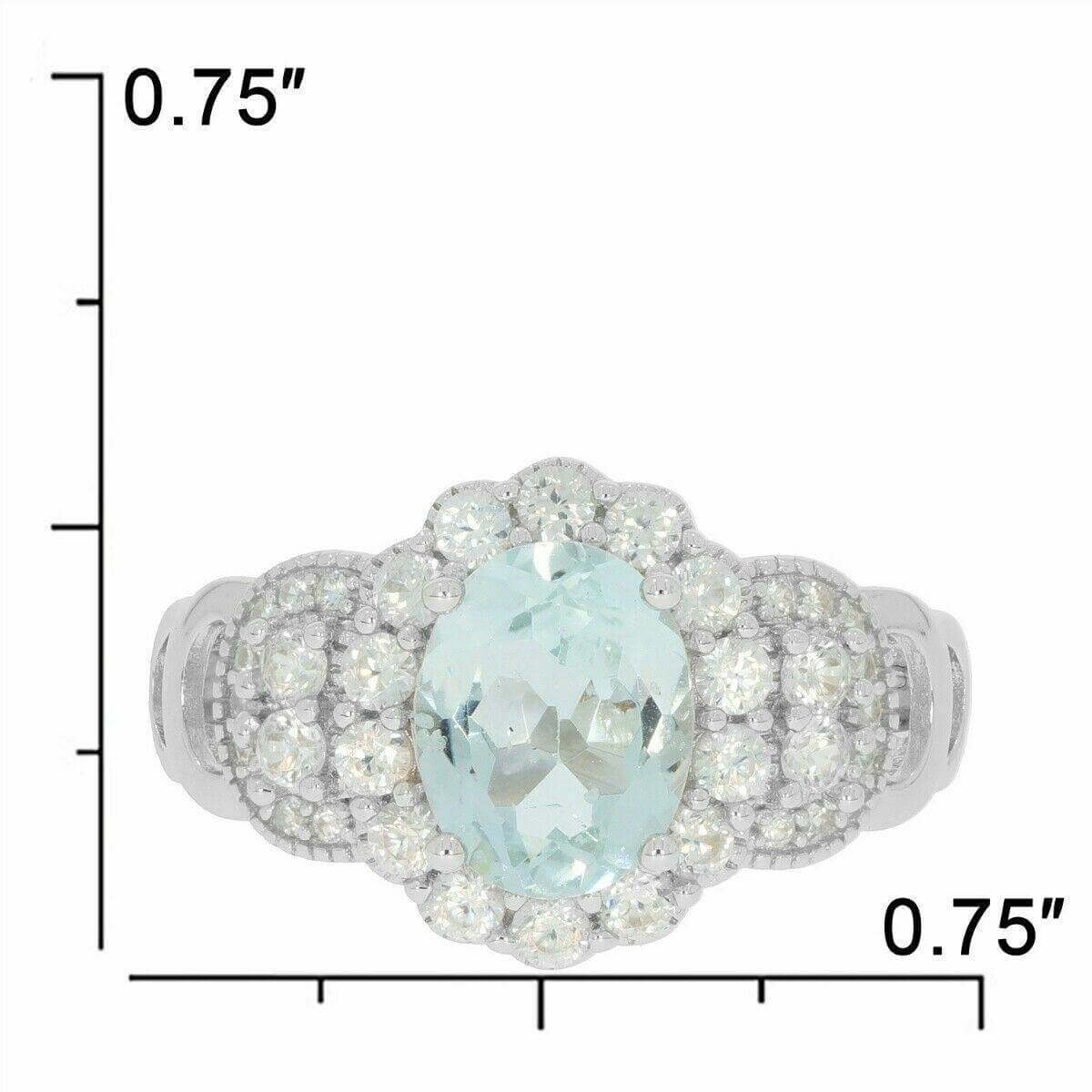 Sterling Silver Semi Mount Ring Setting Oval OV 9x7mm White Topaz PJC2646R - Syzjewelry