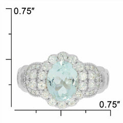 Sterling Silver Semi Mount Ring Setting Oval OV 9x7mm White Topaz PJC2646R - Syzjewelry