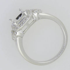 Sterling Silver Semi Mount Ring Setting Cushion CU 9x7mm White Topaz GTL2028 - Syzjewelry