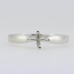 14K White Gold Semi Mount Ring Setting Round RD 6.5mm PJC18555R-1 - Syzjewelry