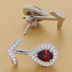 Sterling Silver Semi Mount Earrings Setting Pear PE 7x5mm White Topaz Solid - Syzjewelry