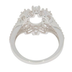 Sterling Silver Semi Mount Ring Setting Oval OV 9x7mm PJC3079R - Syzjewelry