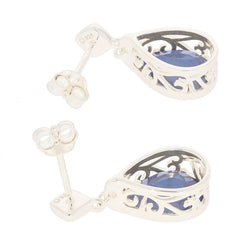 Sterling Silver Semi Mount Earrings Setting Pear PE 10X7mm Back Set - Syzjewelry