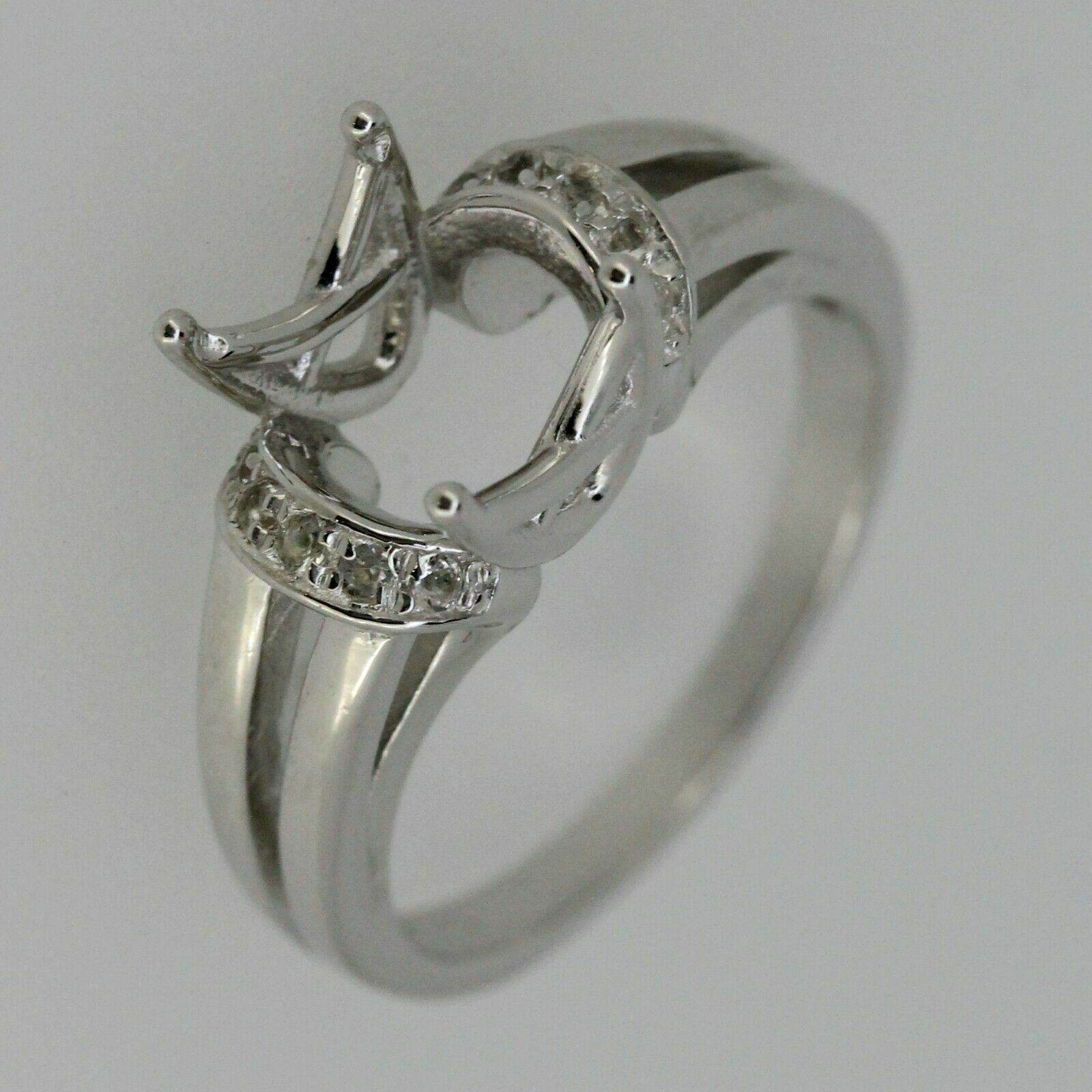 Sterling Silver Semi Mount Ring Setting Oval OV 10x8mm East West Topaz - Syzjewelry