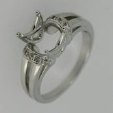 Sterling Silver Semi Mount Ring Setting Oval OV 10x8mm East West Topaz - Syzjewelry