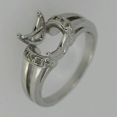 Sterling Silver Semi Mount Ring Setting Oval OV 10x8mm East West Topaz - Syzjewelry