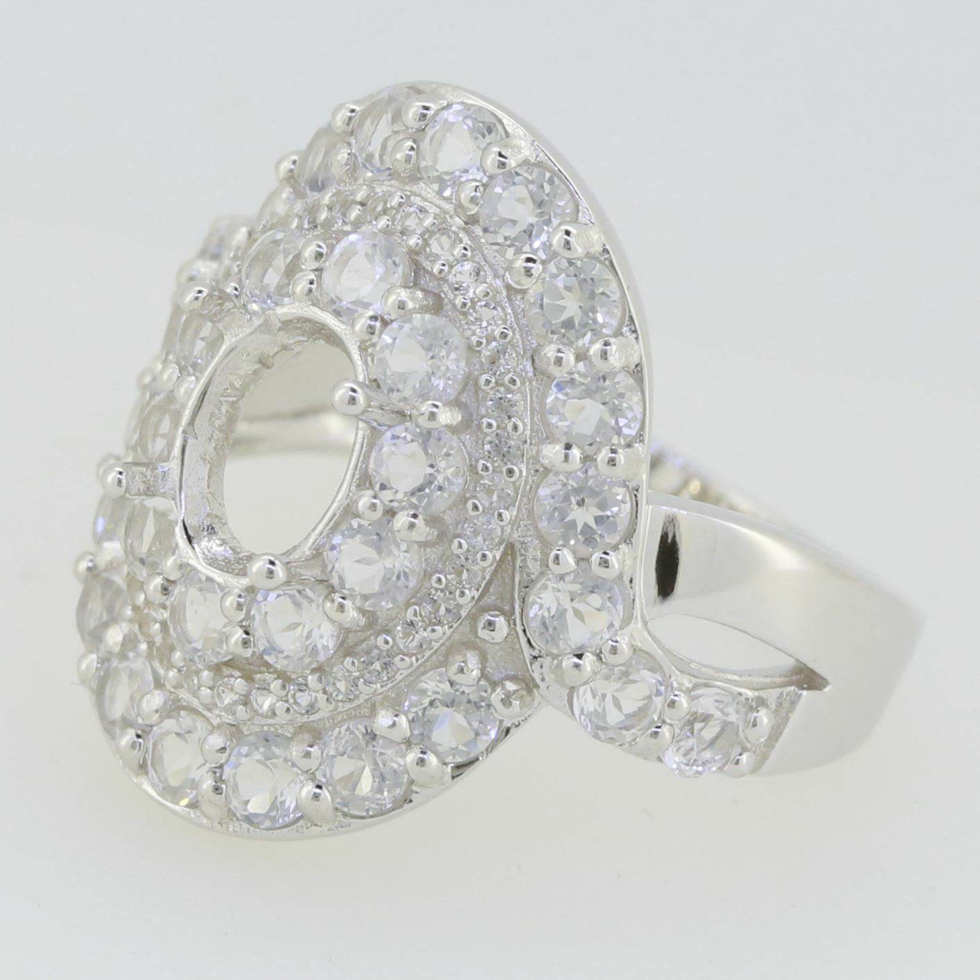 14K White Gold Semi Mount Ring Setting Oval OV 8X6mm PJC3353R14KW - Syzjewelry