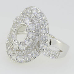 14K White Gold Semi Mount Ring Setting Oval OV 8X6mm PJC3353R14KW - Syzjewelry