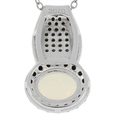 Sterling Silver Semi Mount Pendants Setting OV 9X7mm White Topaz - Syzjewelry