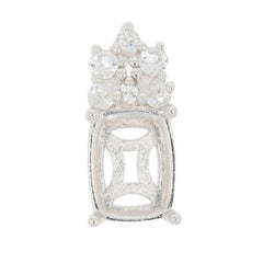 Sterling Silver Semi Mount Pendant Setting Cushion CU 9x7mm - Syzjewelry